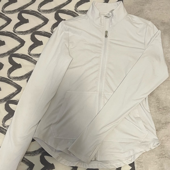 White Atheltic Zip-Up - Picture 5 of 6